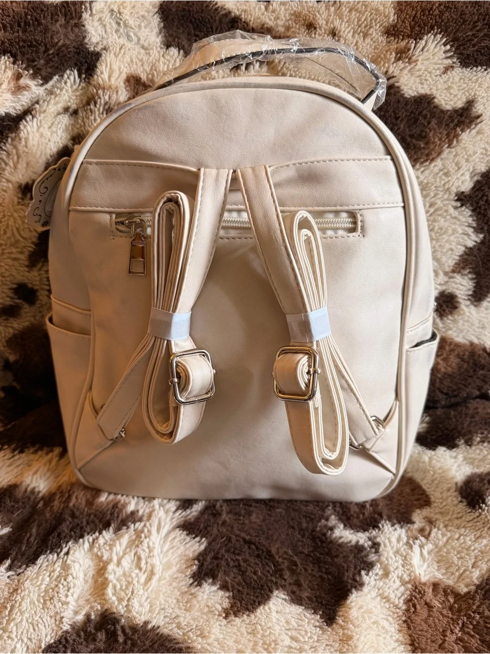 Quilted Chevron Mini Backpack - Cream
